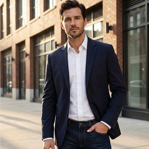 Banana Republic Navy Blue Two-Button Blazer Jacket - Size 40R